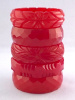 BB142 stack red bakelite bangles